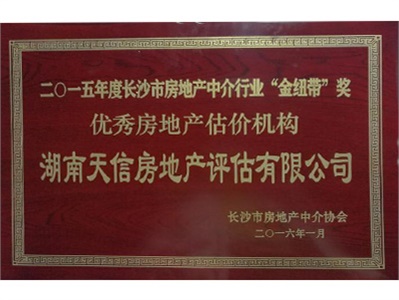 天信評估再次榮獲長沙房產(chǎn)中介行業(yè)“金紐帶”獎